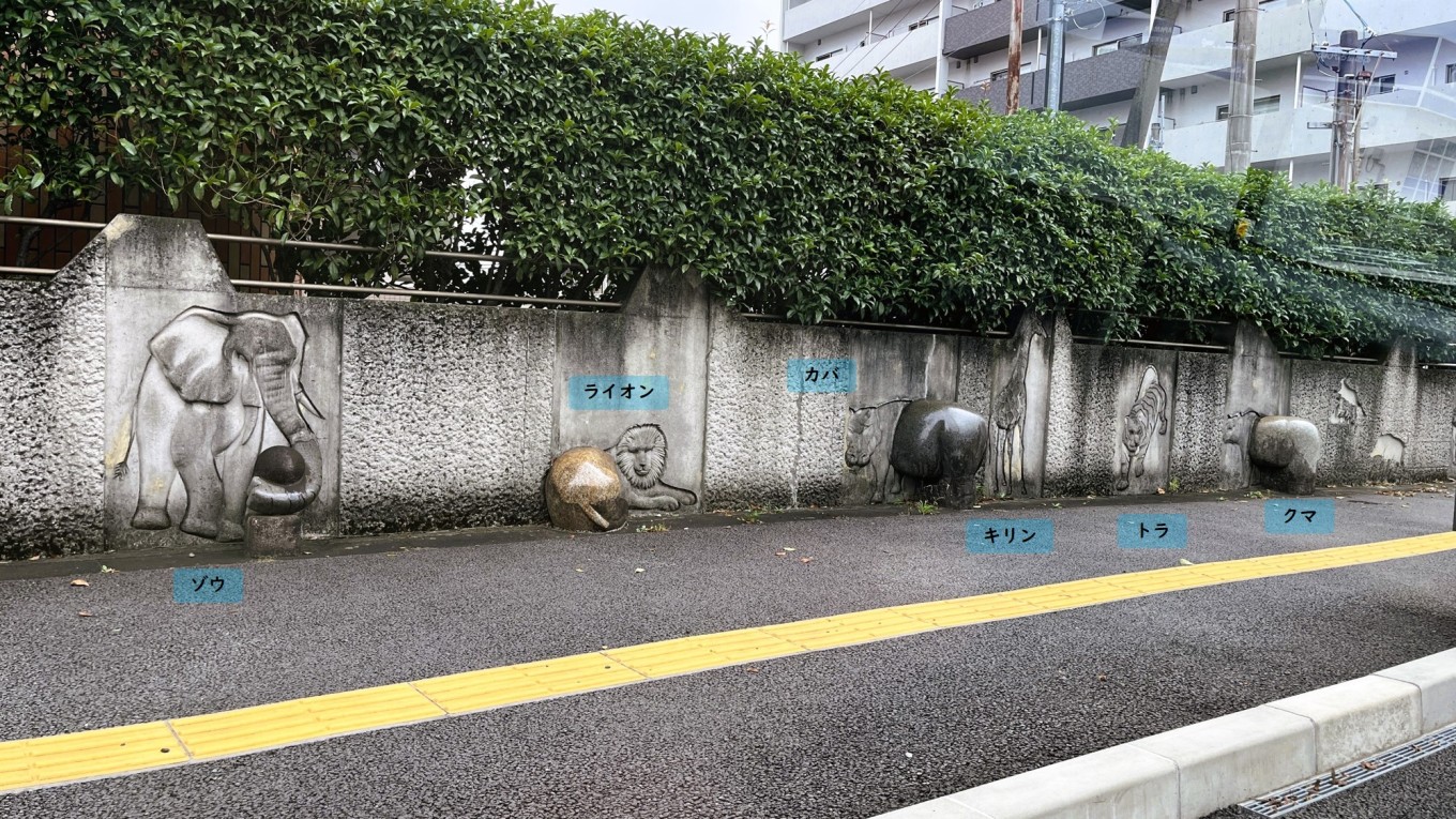 飛び出す動物の壁...?👀